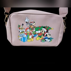 Disney Christmas Crossbody Bag Mickey Minnie Holiday Purse Pink